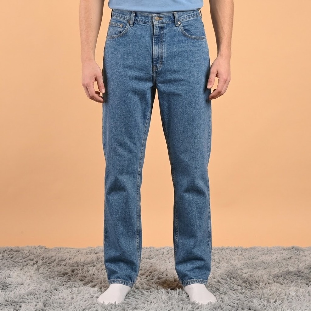 Eddie Bauer Jeans Men's 36x36 Tall Blue Denim Made USA Outdoor
